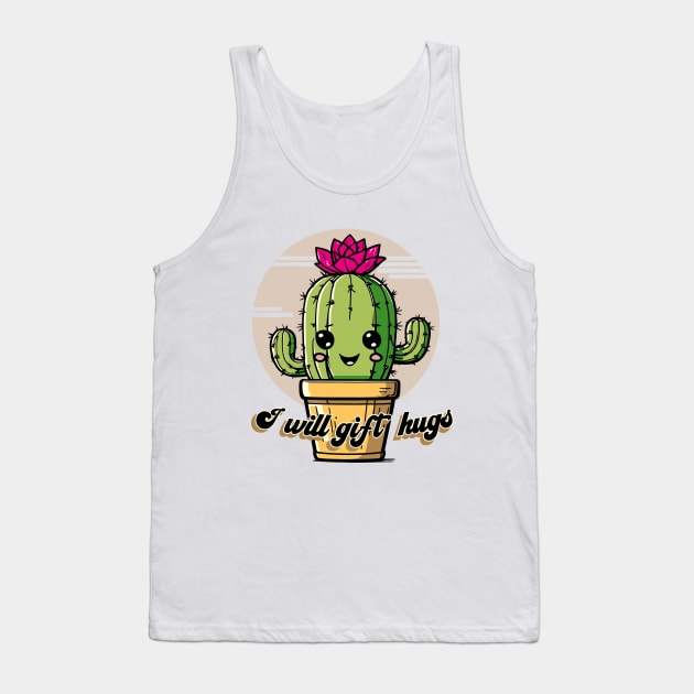 Cartoon Smiling Cactus that Gives Hugs Tank Top by Casually Fashion Store